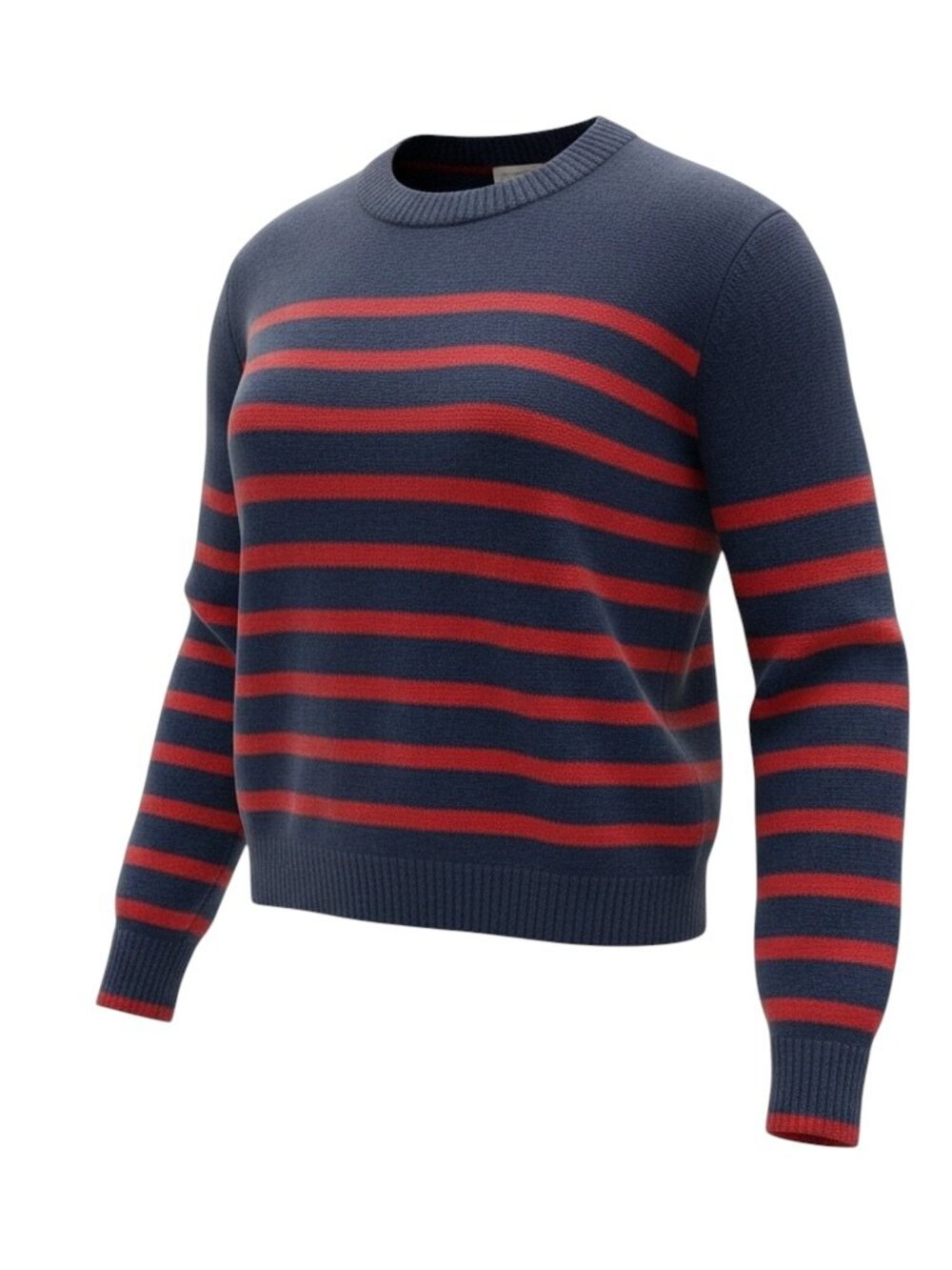 Caara Cashmere Blend Navy Red Striped Crewneck Sweater XS NWT